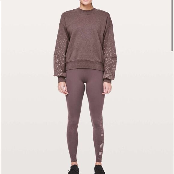 NWT New LULULEMON x SOULCYCLE Reflective To The Beat Sweatshirt Antique Bark 8 - Picture 3 of 6